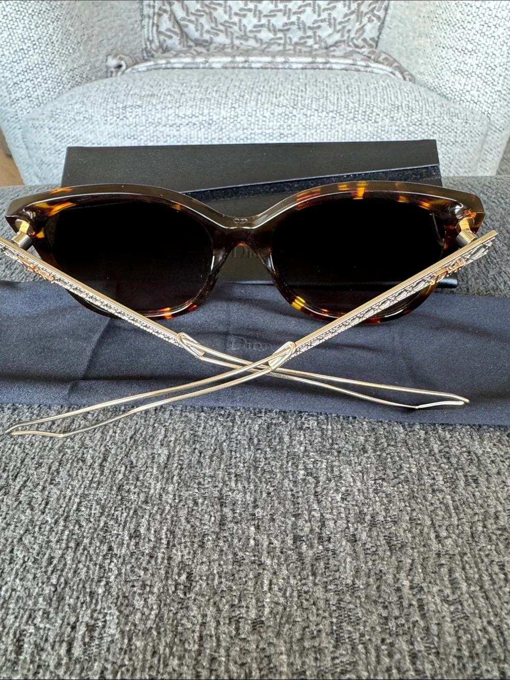 Christian Dior Women's Diorama 3/S TGY/HA Havana/Silver/Gold Sunglasses 56mm